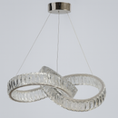 Люстра підвісна срібна з кришталевим плафоном Петля L-59 cm Led 120W Chrome+Transparent Crystal diamond knot 250735-100005475