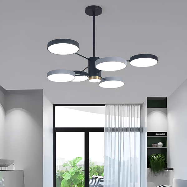 Люстра сіра з чорним D-70 cm Led H-40 cm 62W / 90W Супутник Black+Grey Orbit Lamp 6 ламп та 8 ламп 231058-100002638