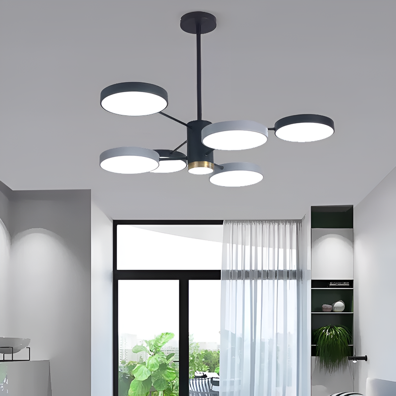 Люстра сіра з чорним D-70 cm Led H-40 cm 62W / 90W Супутник Black+Grey Orbit Lamp 6 ламп та 8 ламп 231058-100002638