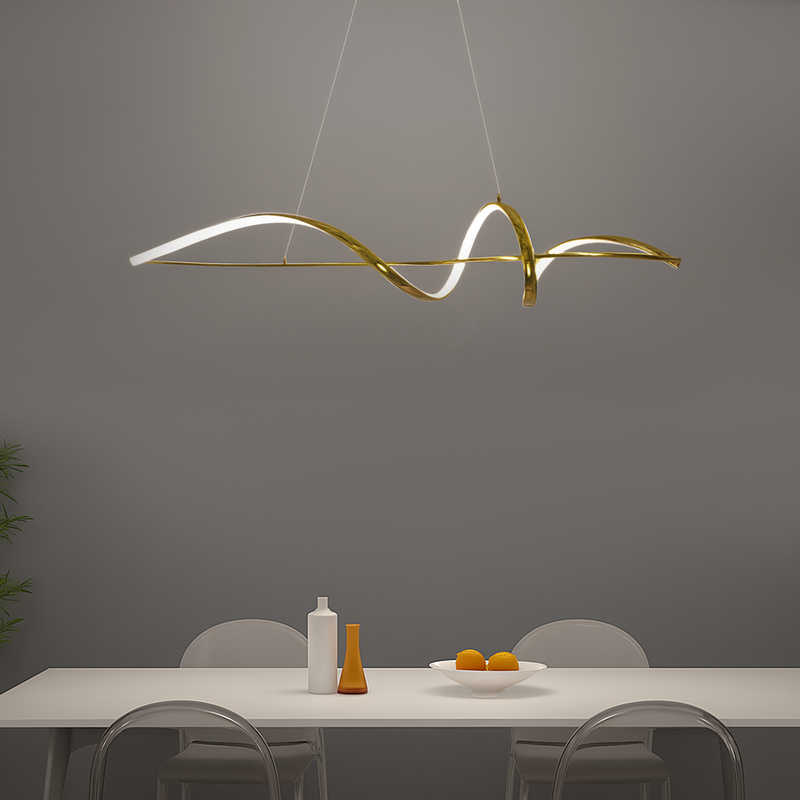 Люстра підвісна золота світлодіодна Хвиля L-120cm Led 22W French Gold Wave 250718-100005683