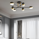 Люстра чорна з золотом на 6 LED ламп 60W Gold + Black Satellite 231152-100002779