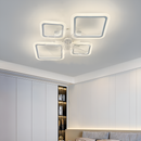 Стельова люстра біла з прозорим вентилятором керована Led 70W White Fan lamp 250775-100005527