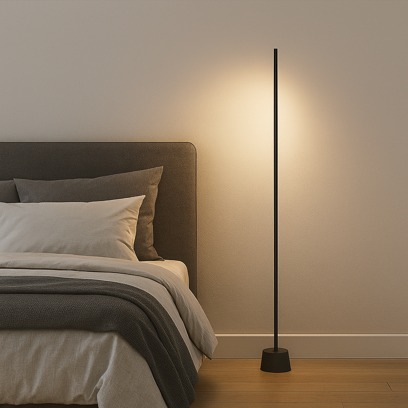 Торшер металевий лінійний чорний/білий H-131 cm Led 12W Black/White Pipeline 250725-100005509