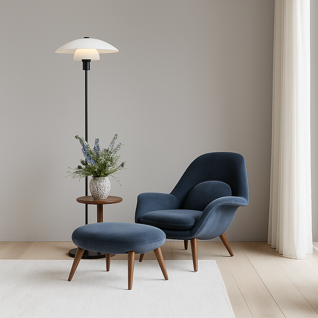 Торшер чорний з білим матовим плафоном Мінімал H-150 cm E27 Black+White Minimal 25079-100005488