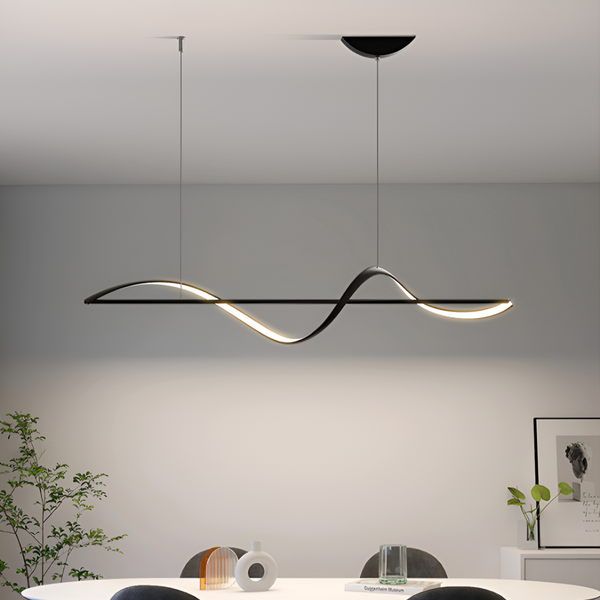 Люстра чорна хвиляста підвісна L-120 cm / L-160 cm Gemo Wave L / XL Black 231258-100002928