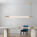 Люстра чорна / золота підвісна сучасна L-120 cm H-150 cm Led 20W Black / Gold Halves 230858-100002439