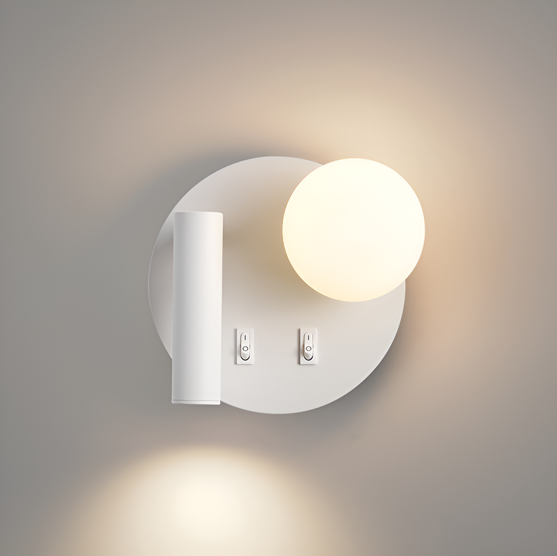 Настінний світильник білий з круглим плафоном D-17 cm Led G9 White Bollo 250718-100005515