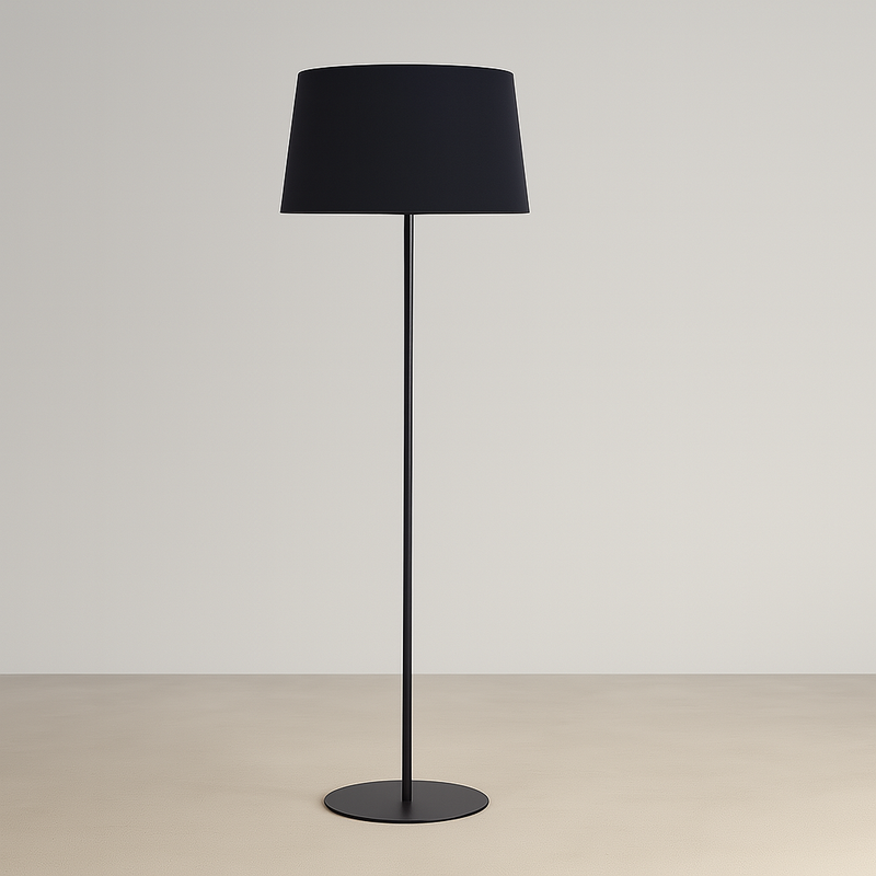 Торшер чорний металевий з чорним абажуром Блек H-148 cm E27 Black 250740-100005497