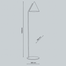 Торшер чорний з плафоном конусом Конус H-143 cm E27 Black Cone Circle 250740-100005484