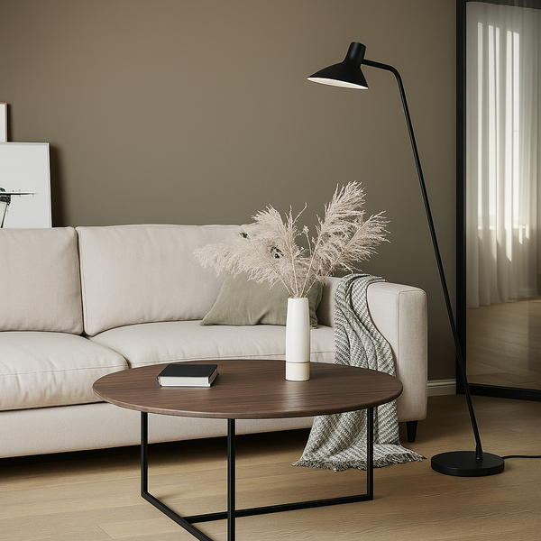 Торшер чорний з похилою стійкою Діагональ H-143 cm E14 Black Diagonal 25079-100005489