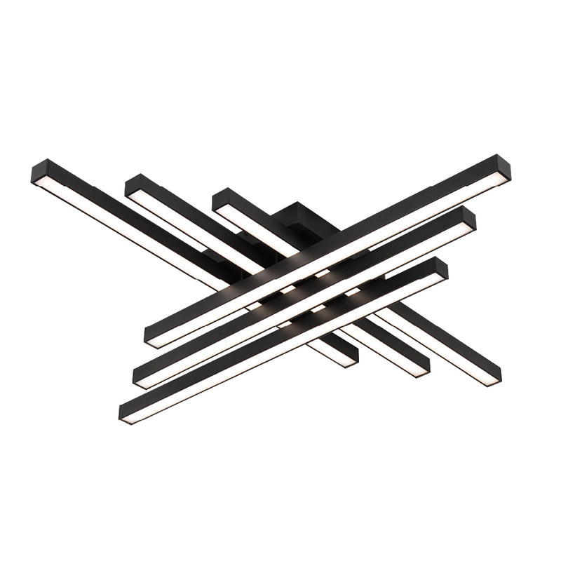 Стельова люстра чорна з пультом керування L-80 cm Led 110W Black Line Geometry 250960-100005891