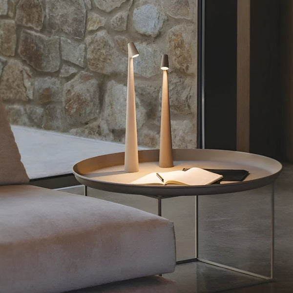 Настільний світильник білий світлодіодний H-33 cm / H-44 cm Led 1.5W 3000K White Sleek 250819-100005761