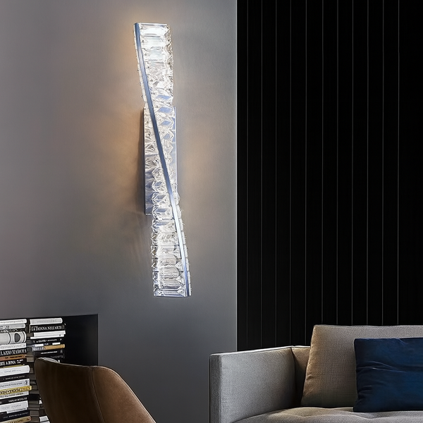 Світильник настінний срібний з кришталевим плафоном H-50,5 cm Led 18W Chrome Crystal diamond 250735-100005623