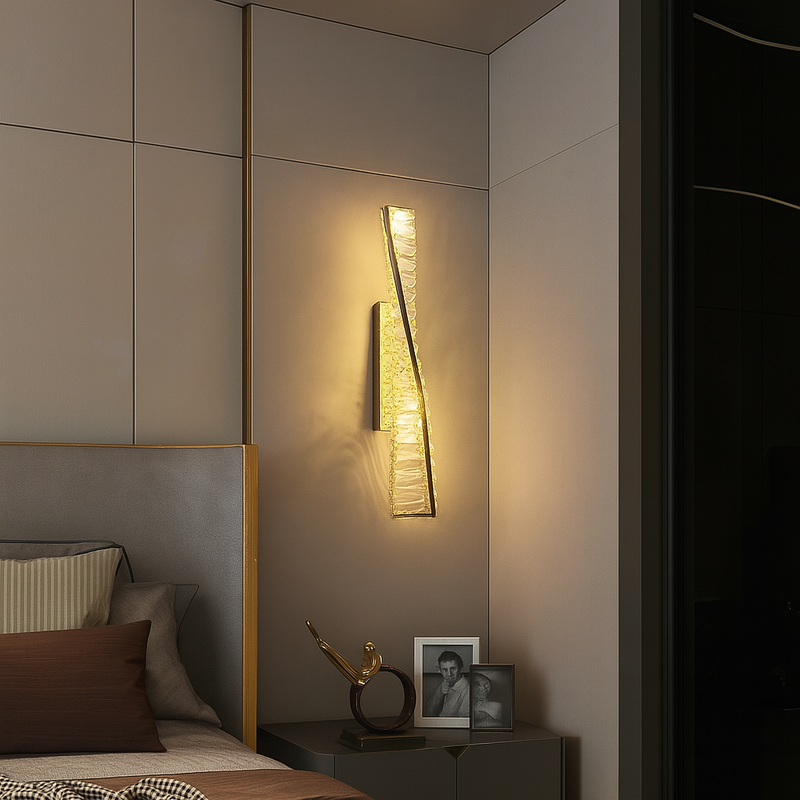 Світильник настінний золотий з кришталевим плафоном H-50,5 cm Led 18W Gold Crystal diamond 250735-100005621