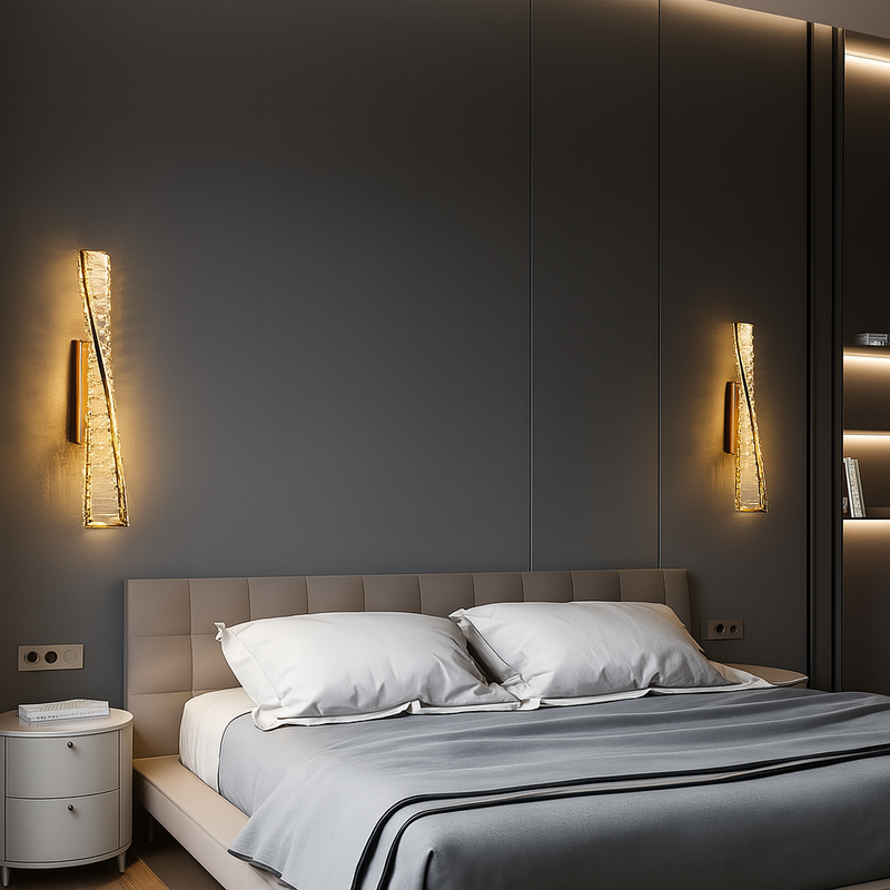 Світильник настінний золотий з кришталевим плафоном H-50,5 cm Led 18W Gold Crystal diamond 250735-100005621