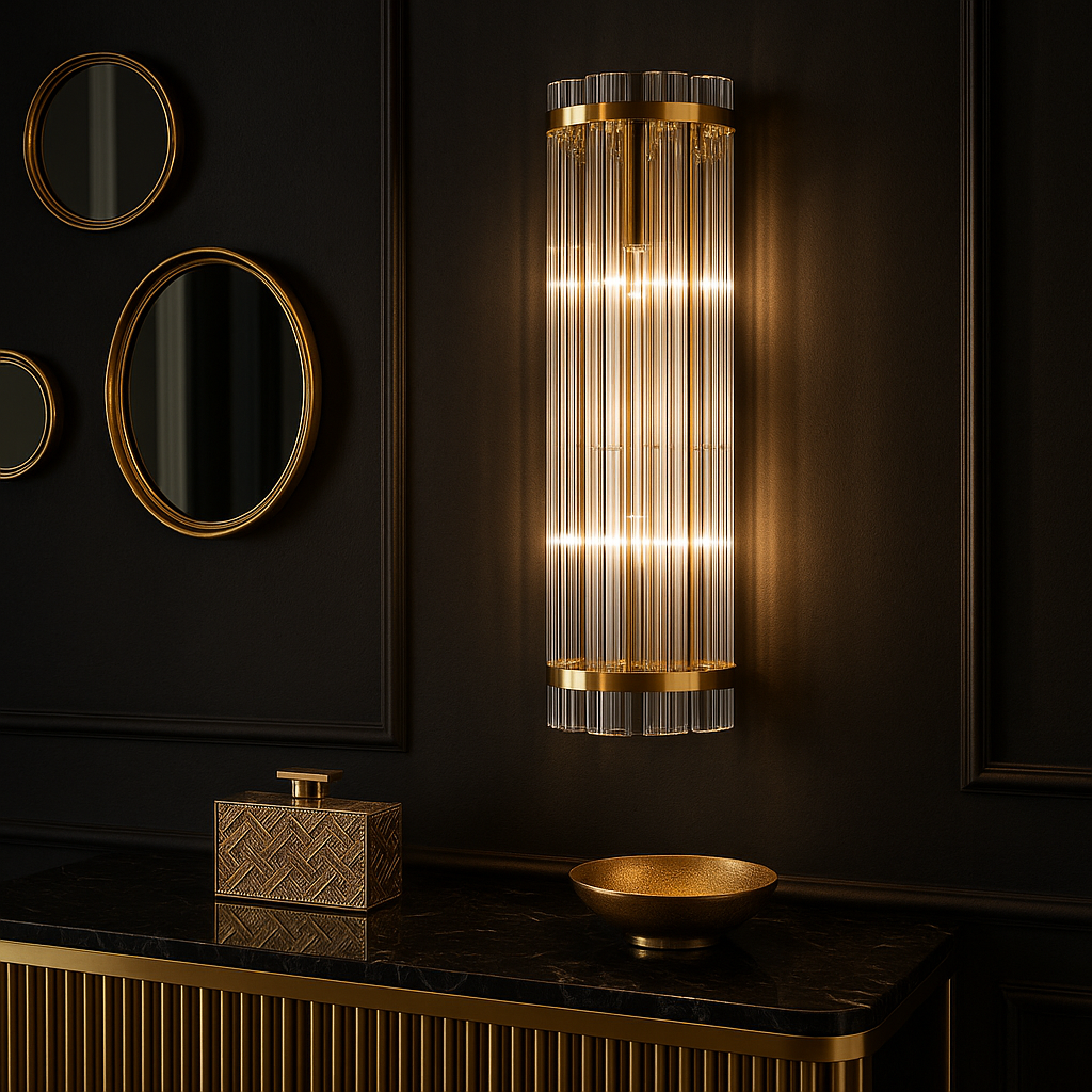 Настінний світильник Tube Shine L-55cm D-15cm E14x2 Gold 250617-100005110