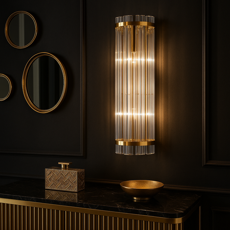 Настінний світильник Tube Shine L-55cm D-15cm E14x2 Gold 250617-100005110
