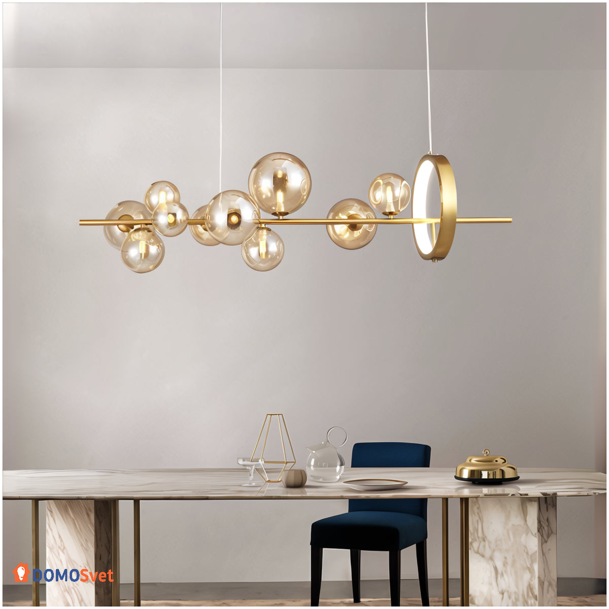 Серія Люстр Modo Bubbles Ambre Gold Long Domosvet Design 250914-241680