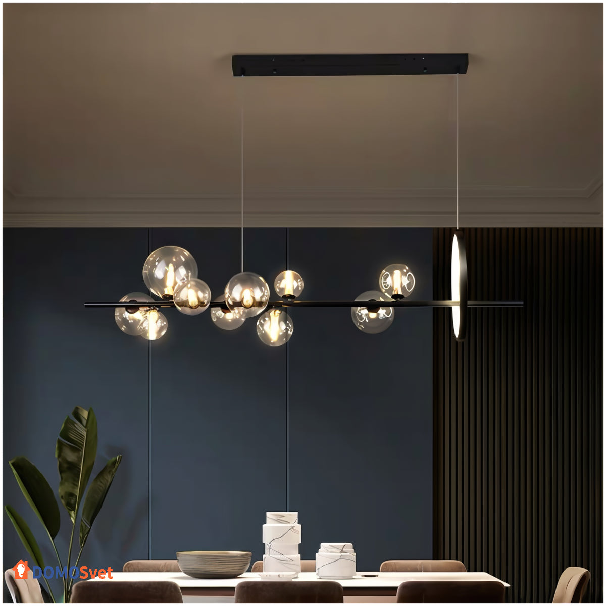 Тросова Серія Люстр Modo Bubbles Black Long Domosvet Design 250914-241728