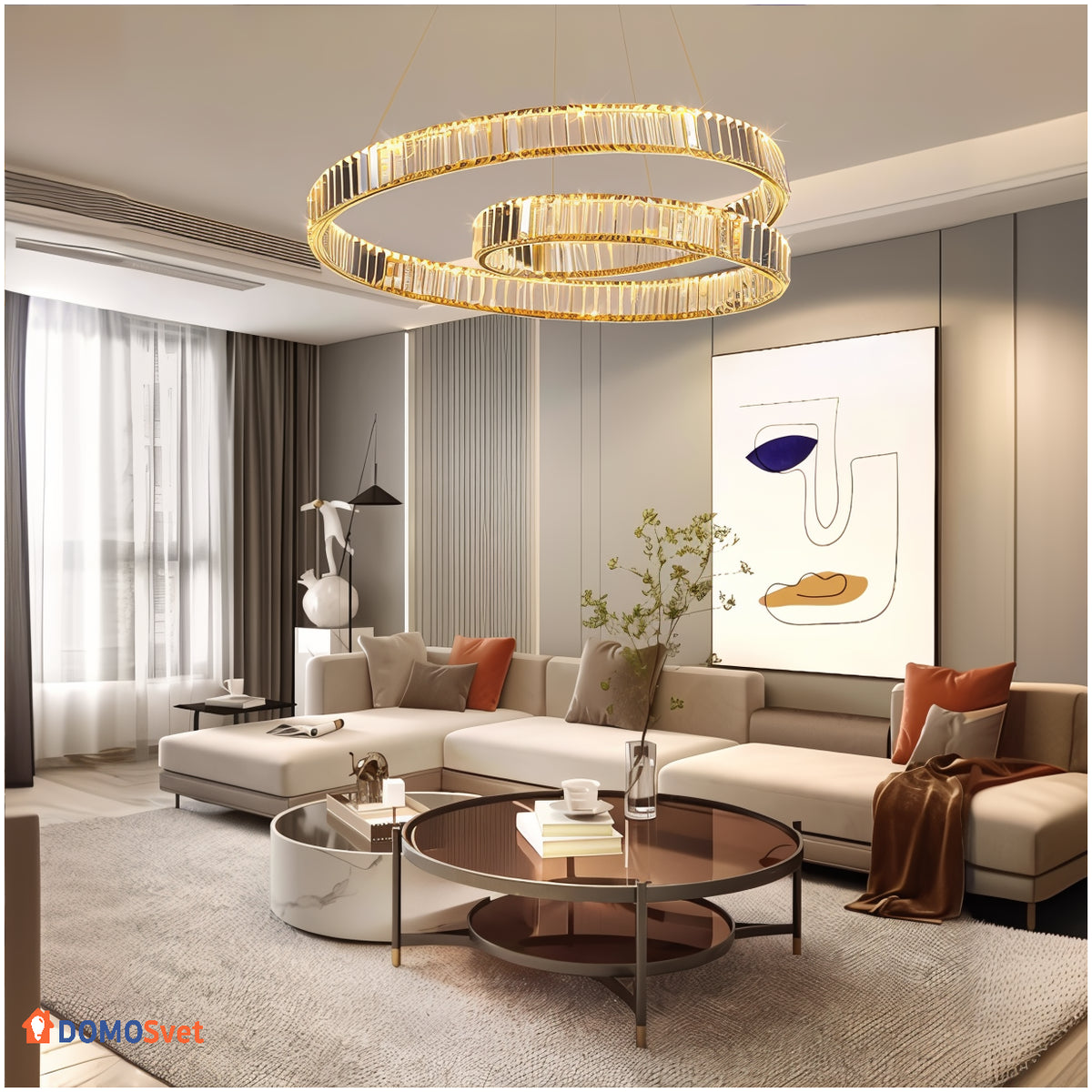 Люстра Pair Circle Crystal Domosvet Design 250914-241821