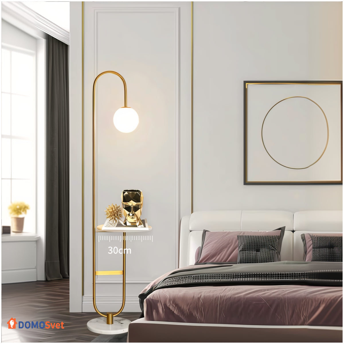 Торшер Для Підлоги зі столиком Tail Bronze Floor Lamp Domosvet Design 250914-241836