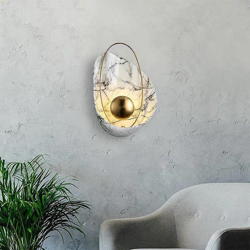 Бра-мушля біла з мармуру H-40 cm Led 5W 3000K White Pearl Wall Marble 250818-100005750
