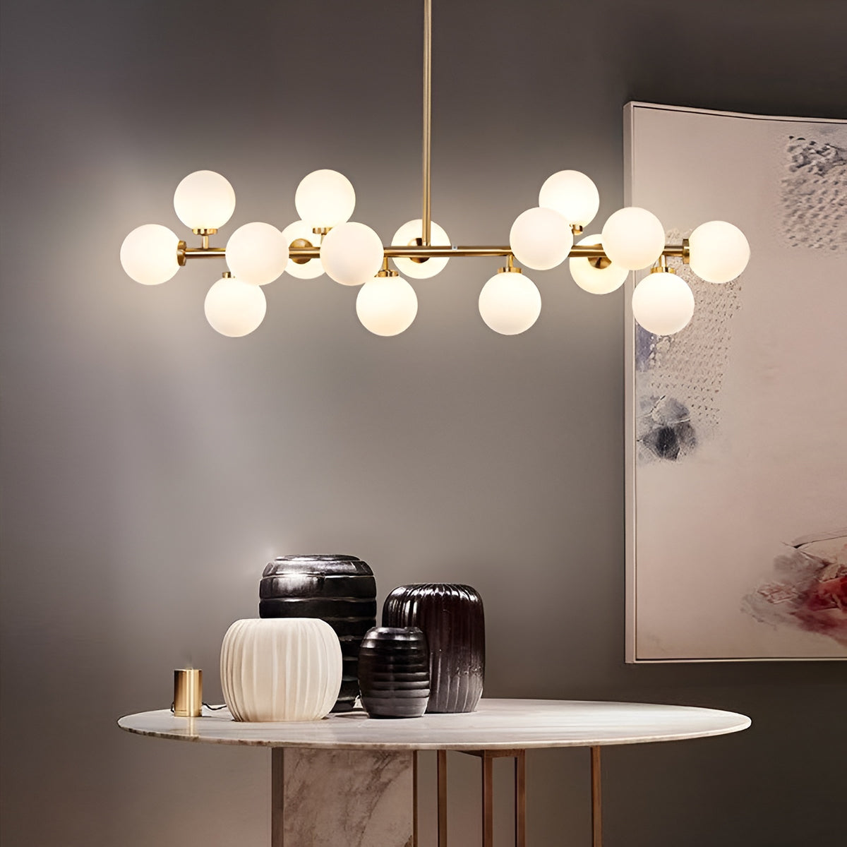 Люстра підвісна золота L-91 cm G9*16 Gold Kink Light 260135-100007314