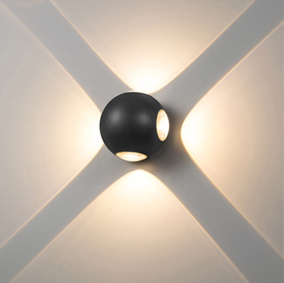 Настінний чорний вуличний світильник D-10 cm LED 12W 3000K Black Loona 230519-100001526