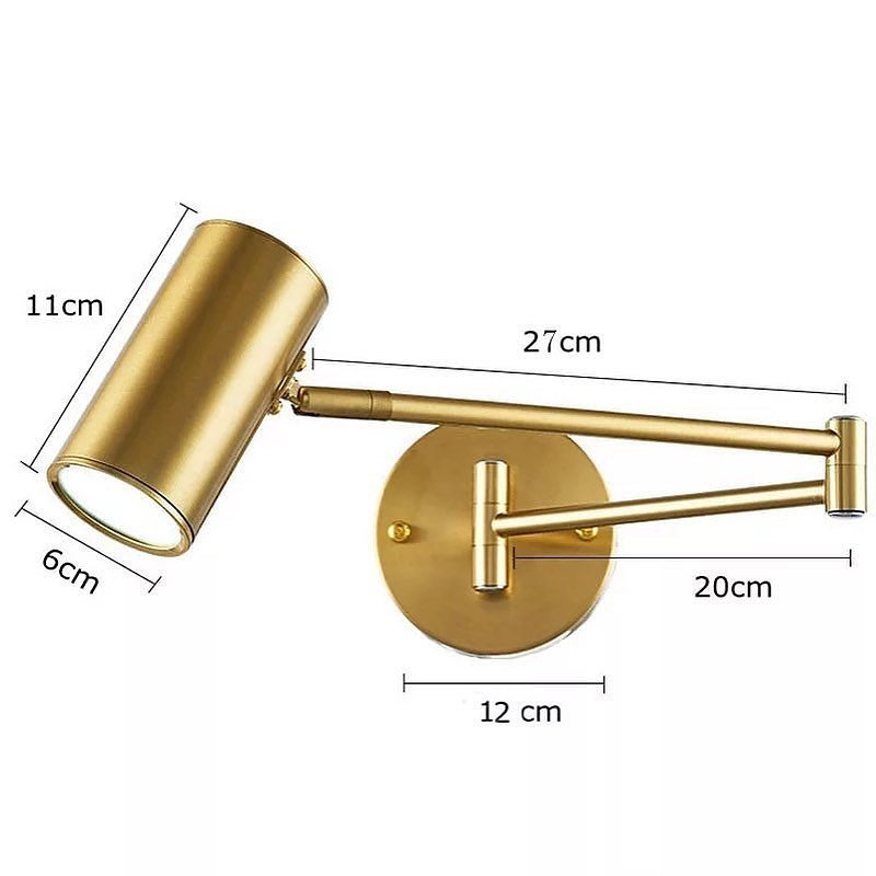 Бра поворотне чорне L-60 cm D-7 cm GU10 Black/Gold Turn 220522-100000760