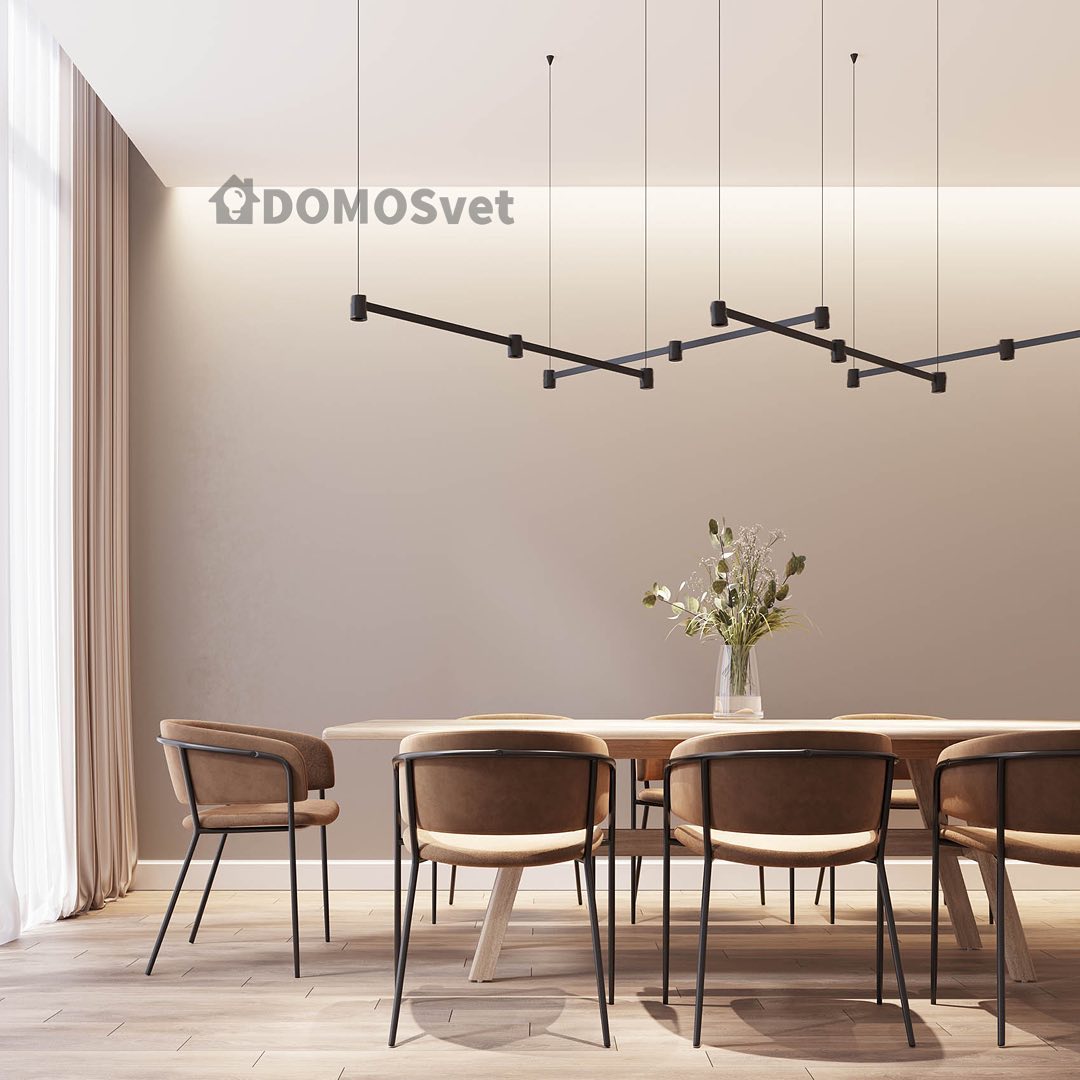 Підвісна люстра чорна L-80 cm / L-120 cm Led 3000K Black Arko Santy 230528-100002062
