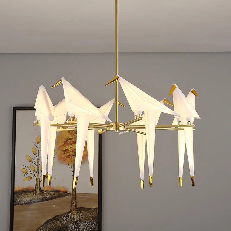 Люстра Birds 8 Origami Perch Gold+White D800 230718-100002304
