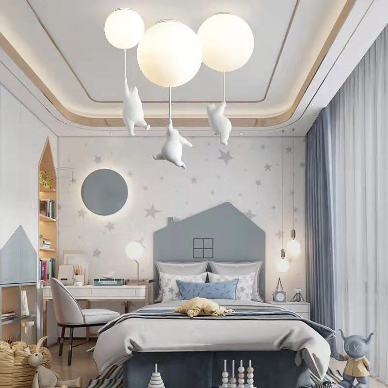 Стельова дитяча люстра у 5 розмірах Bears ball White 230718-100002332