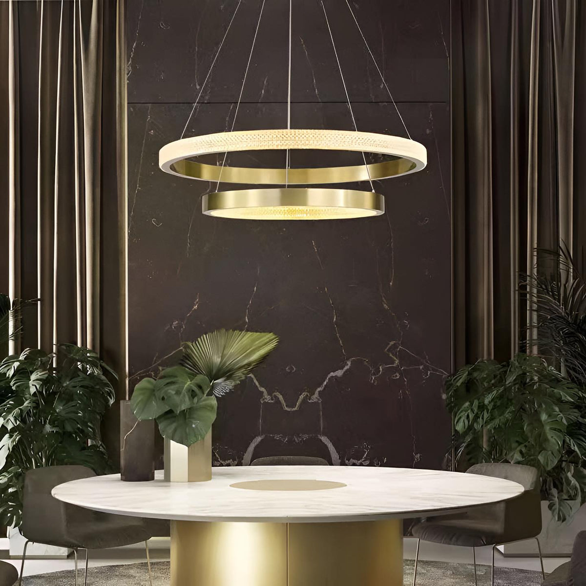 Підвісна люстра Brass Double Rings 230801-100002396