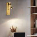 Бра з вимикачем на корпусі Led 3W 3000K USB-A + USB-C Gold  Teco spot 260828-100008638