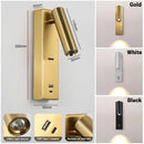 Бра з вимикачем на корпусі Led 3W 3000K USB-A + USB-C Gold  Teco spot 260828-100008638