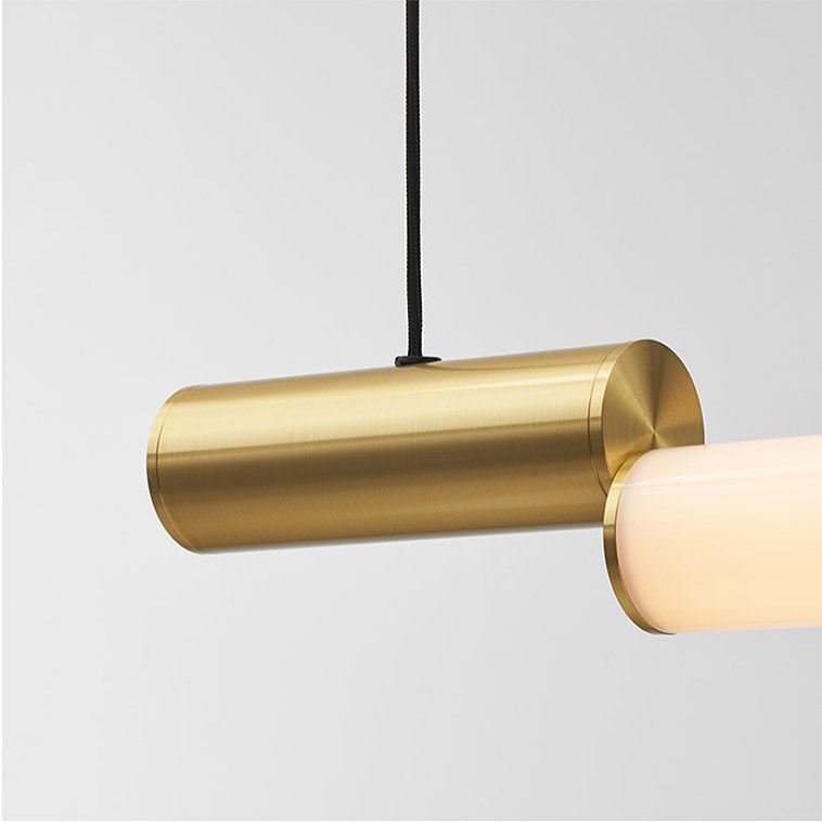 Люстра чорна / золота підвісна сучасна L-120 cm H-150 cm Led 20W Black / Gold Halves 230858-100002439