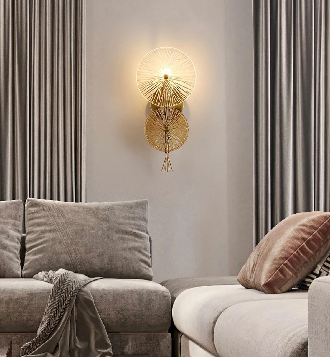 Бра Agapi H-45 см W-20 см Gold / Brass + Transparent 230918-100002486