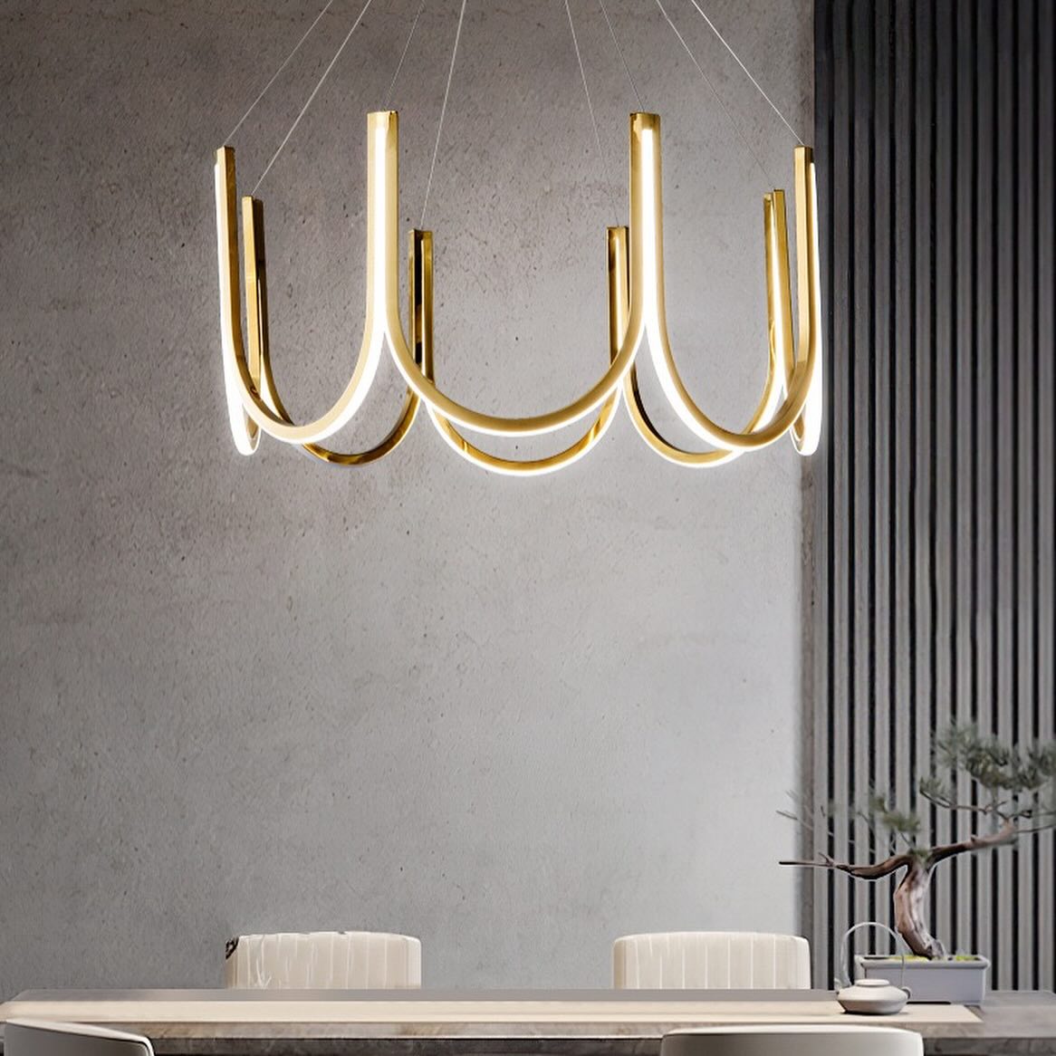 Люстра U-lamp gold D-70 см / D-80 см 3000K-4500K-6000K 231058-100002602