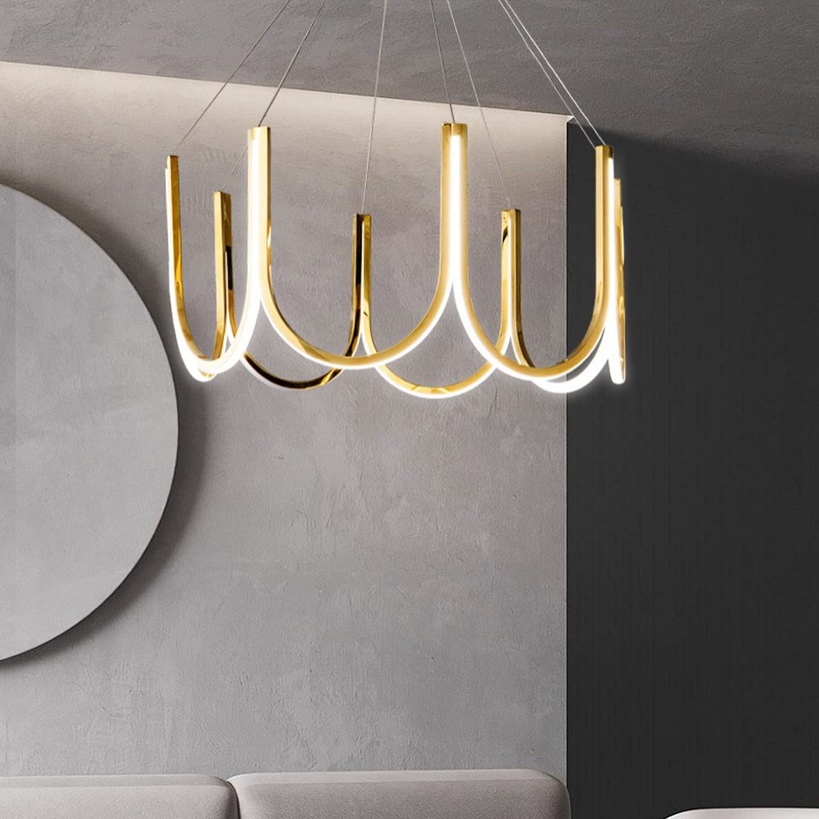 Люстра U-lamp gold D-70 см / D-80 см 3000K-4500K-6000K 231058-100002602