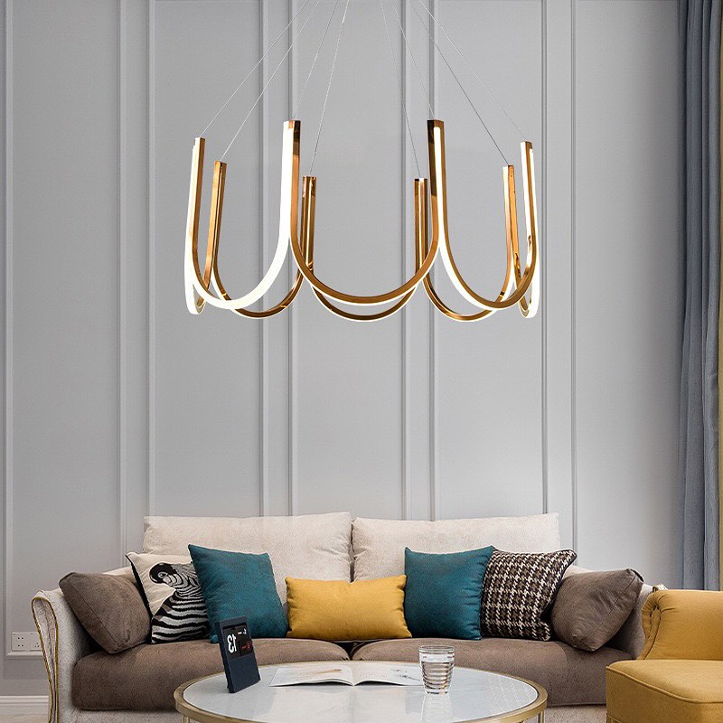 Люстра U-lamp gold D-70 см / D-80 см 3000K-4500K-6000K 231058-100002602