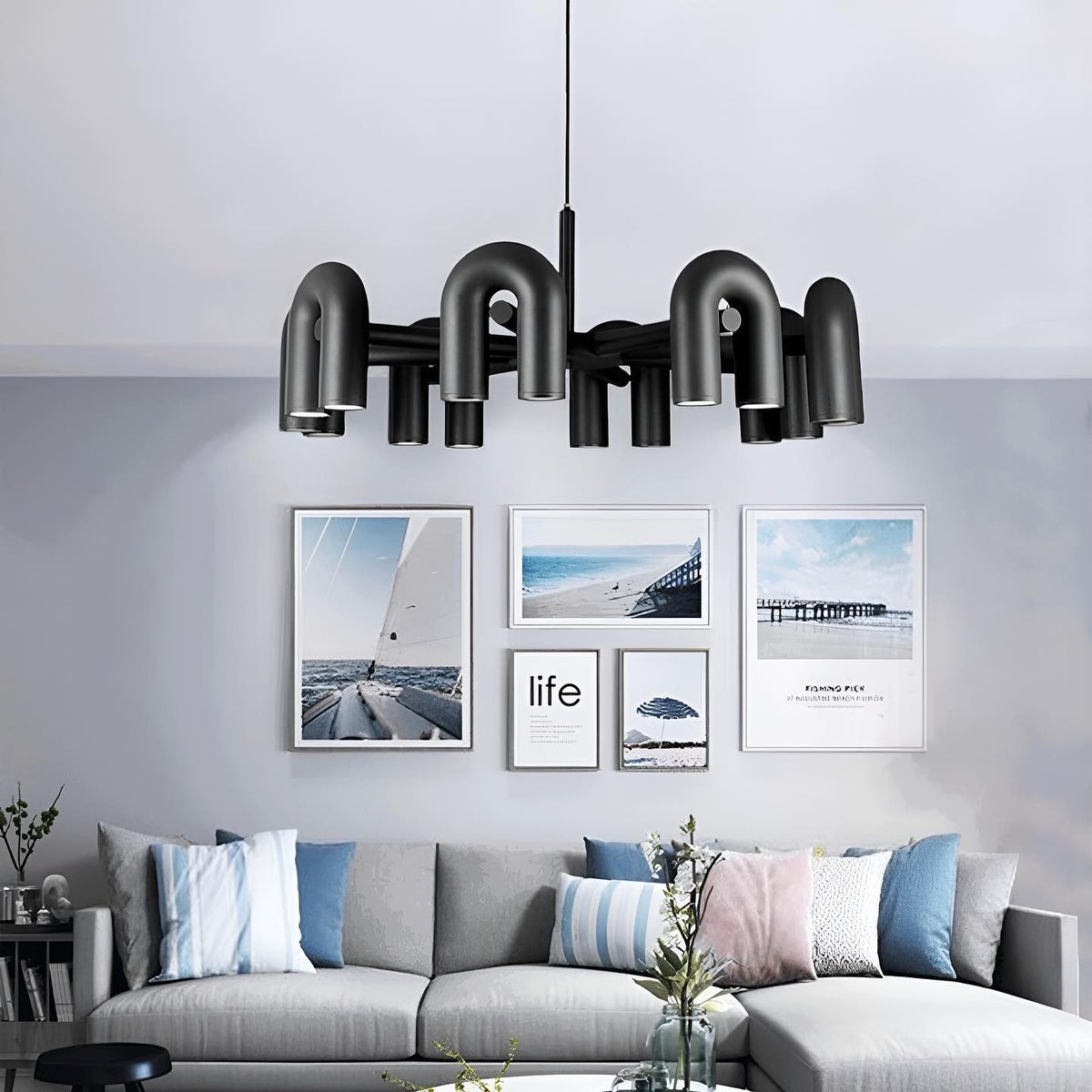 Підвісні світильники 4000К D-60 cm Led 28W / D-80 cm Led 42W / D-100 cm Led 56W Black Track Lamp 231018-100002692