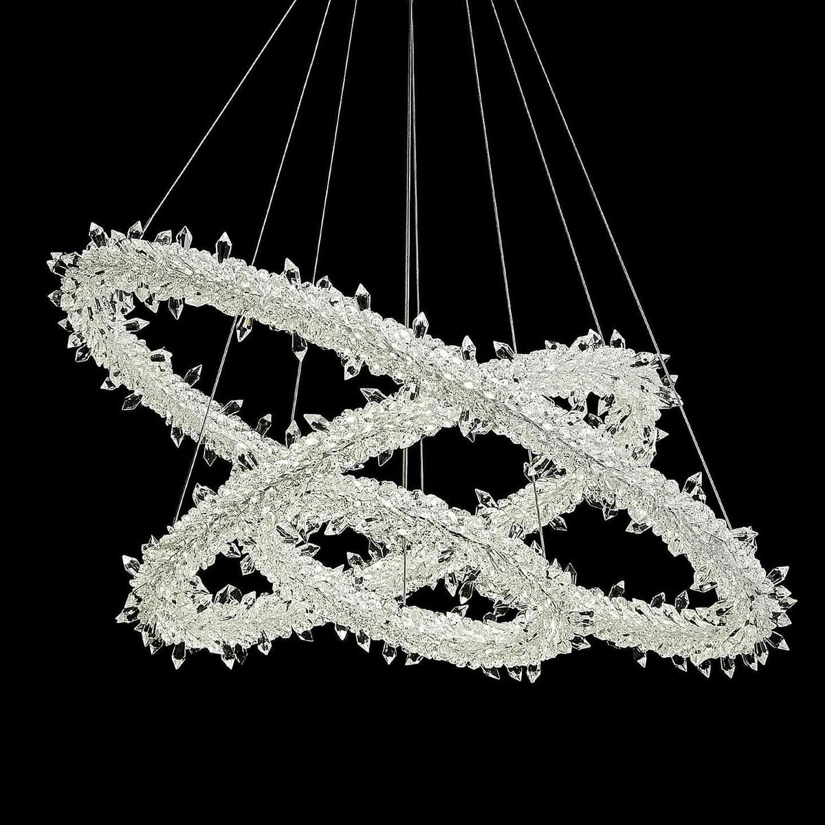 Підвісна люстра біла з золотом 3 кільця D-80+60+40 cm Led 100W Gold 3-rings Alice 231158-100002770