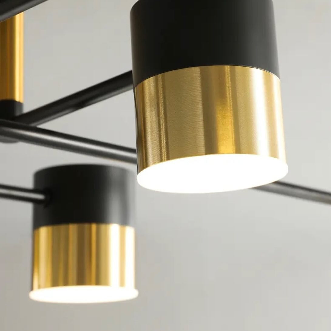 Люстра чорна з золотом на 6 LED ламп 60W Gold + Black Satellite 231152-100002779