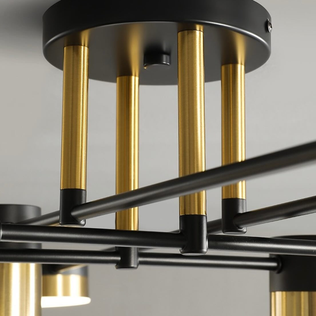 Люстра чорна з золотом на 6 LED ламп 60W Gold + Black Satellite 231152-100002779