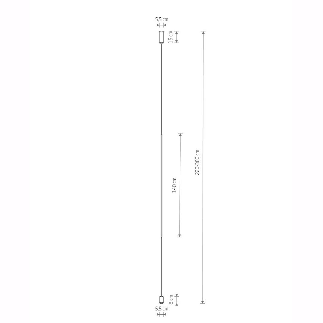 Торшер Total line D-5,5 см Н-2,2-3 м 3000К / 4000K Black 231168-100002815