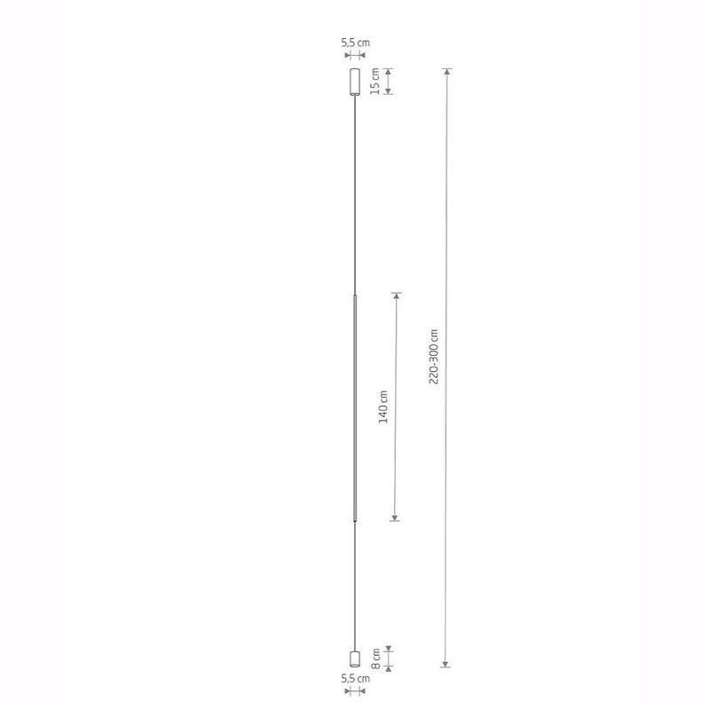 Торшер Total line D-5,5 см Н-2,2-3 м 3000К / 4000K Black 231168-100002815