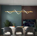 Люстра підвісна хвиляста Gemo wave L-100 / L-120 Black / Gold  231118-100002830