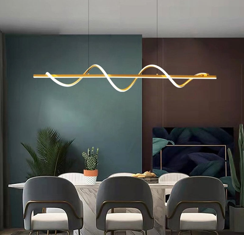 Люстра підвісна хвиляста Gemo wave L-100 / L-120 Black / Gold  231118-100002830