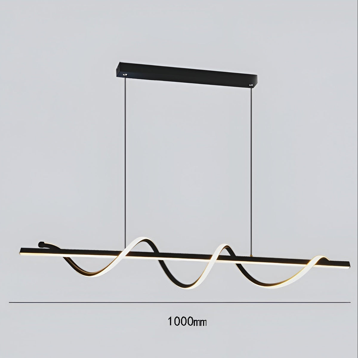 Люстри підвісні хвилясті чорні  L-100 cm / L-120 cm Led 3000K-6000K Black Gemo wave 231118-100002830