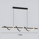 Люстри підвісні хвилясті чорні  L-100 cm / L-120 cm Led 3000K-6000K Black Gemo wave 231118-100002830